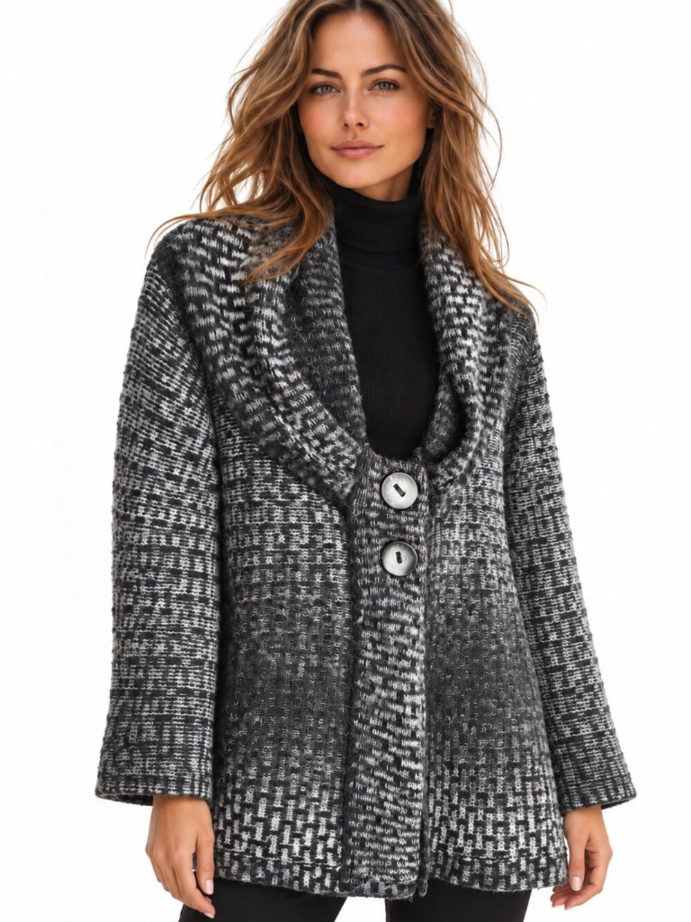 Mohair-rich chunky cardigan